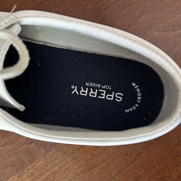 Sperry Pier Wave Leather White Shoes, Womens Size 11 - Picture 3 of 6